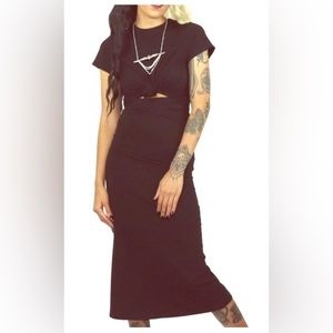 Foxblood tie front dress woman’s XL nwot black